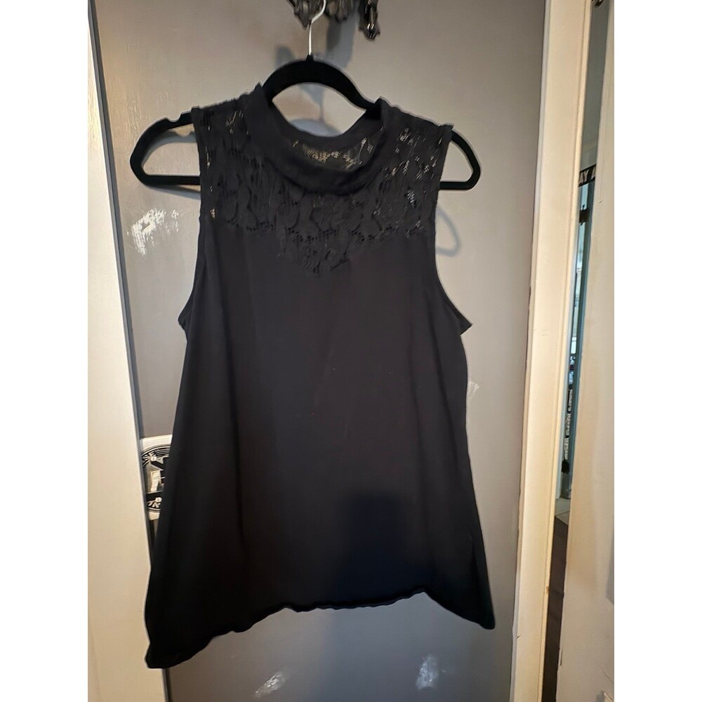 Torrid size 3 black lace high neck tank top blouse